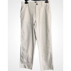GAP Women’s Light Cream Cotton Blend Raw Hem Bakers Pants XS